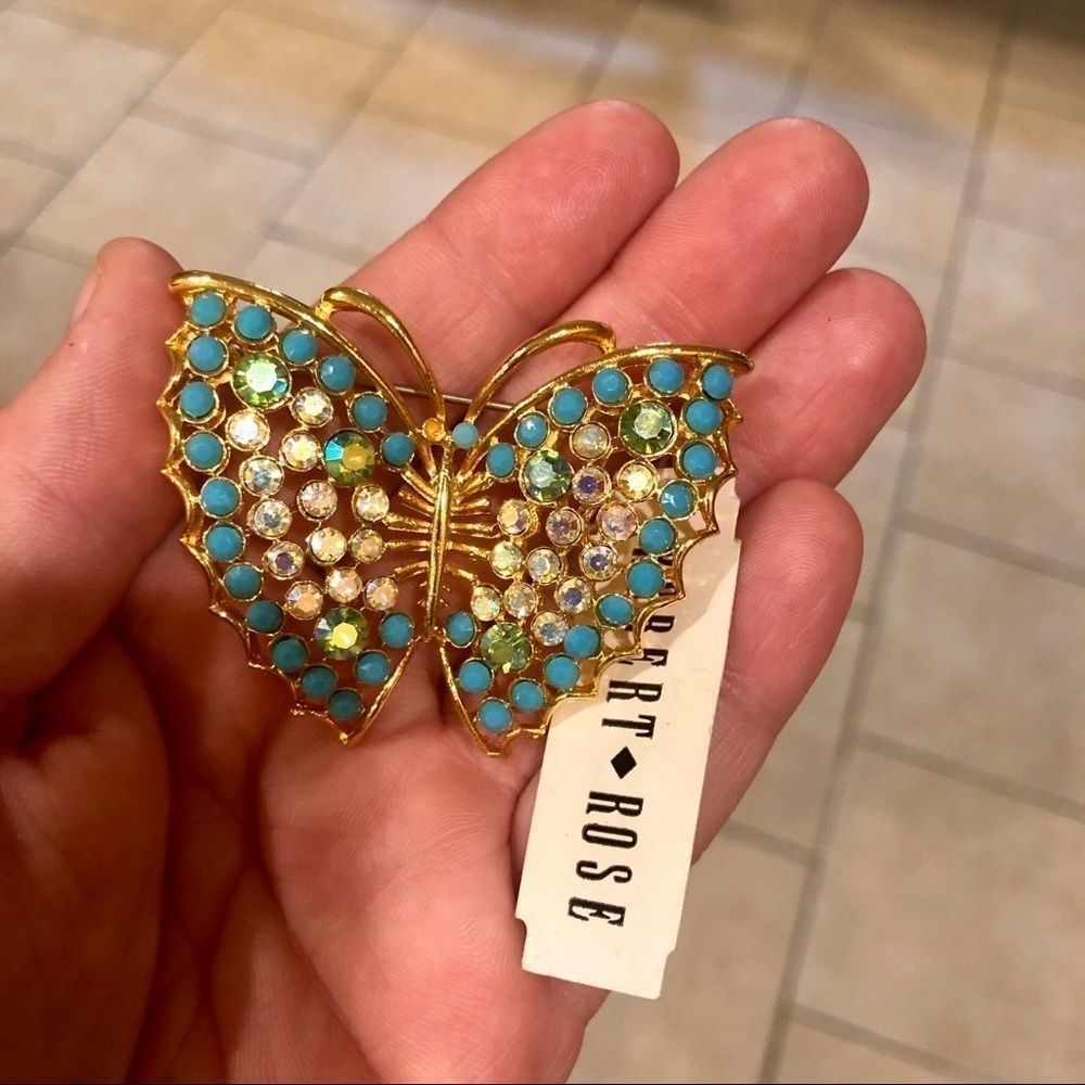 Robert rose butterfly pin